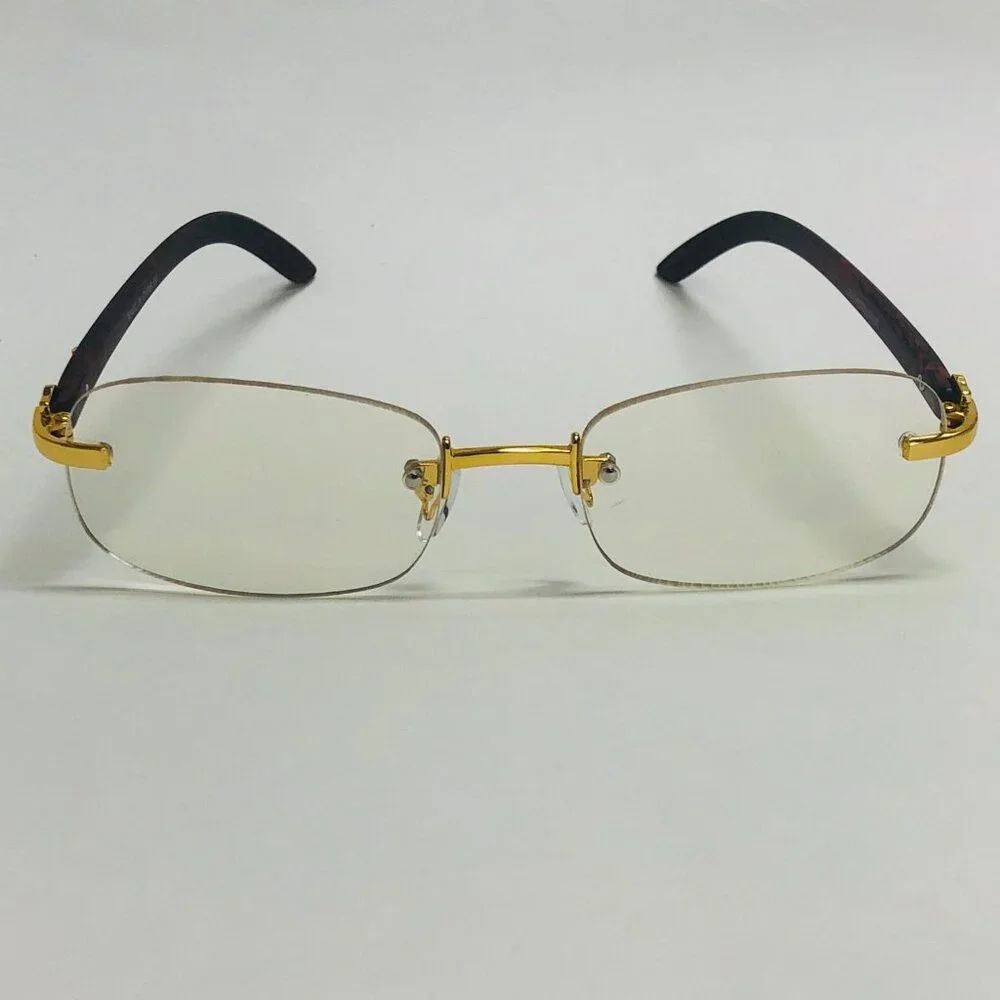 Men Hip Hop‎ Sunglasses Square Rimless Clear Lens  Trendy Migos Quevo Lentes New
